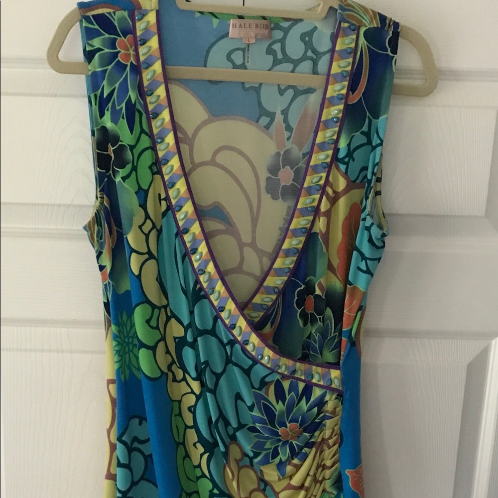 Hale Bob Sleeveless Beaded Dress - EUC